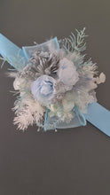 Load and play video in Gallery viewer, Blush blue &amp; silver everlasting flowers corsage – school formal, prom, wedding
