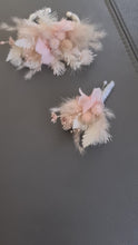 Load and play video in Gallery viewer, Preserved blush flowers bangle bracelet corsage &amp; buttonhole - School formal / wedding
