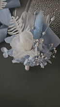 Load and play video in Gallery viewer, Baby blue preserved flowers corsage &amp; buttonhole AB2163 - School formal, prom, graduation
