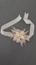 Load and play video in Gallery viewer, Everlasting flowers neutral &amp; champagne gold corsage w tulip - wedding, school formal
