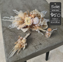 Load image into Gallery viewer, Boho style corsage &amp; matching buttonhole
