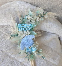 Load image into Gallery viewer, Its a Boy Preserved flowers blue Cake Topper
