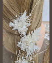 Load image into Gallery viewer, White Everlasting flowers bobby pins x 3
