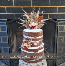 Load image into Gallery viewer, Rustic autumn color floral cake topper
