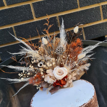 Load image into Gallery viewer, Rustic autumn color floral cake topper
