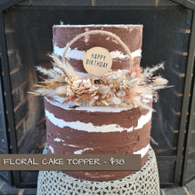 Load image into Gallery viewer, Boho style preserved everlasting flowers “Happy Birthday” cake hoop
