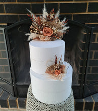 Load image into Gallery viewer, Rustic style cake topper with everlasting preserved roses.
