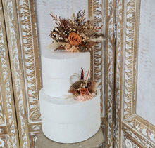 Load image into Gallery viewer, Rustic style cake topper with everlasting preserved roses.
