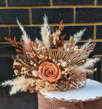 Load image into Gallery viewer, Rustic style cake topper with everlasting preserved roses.

