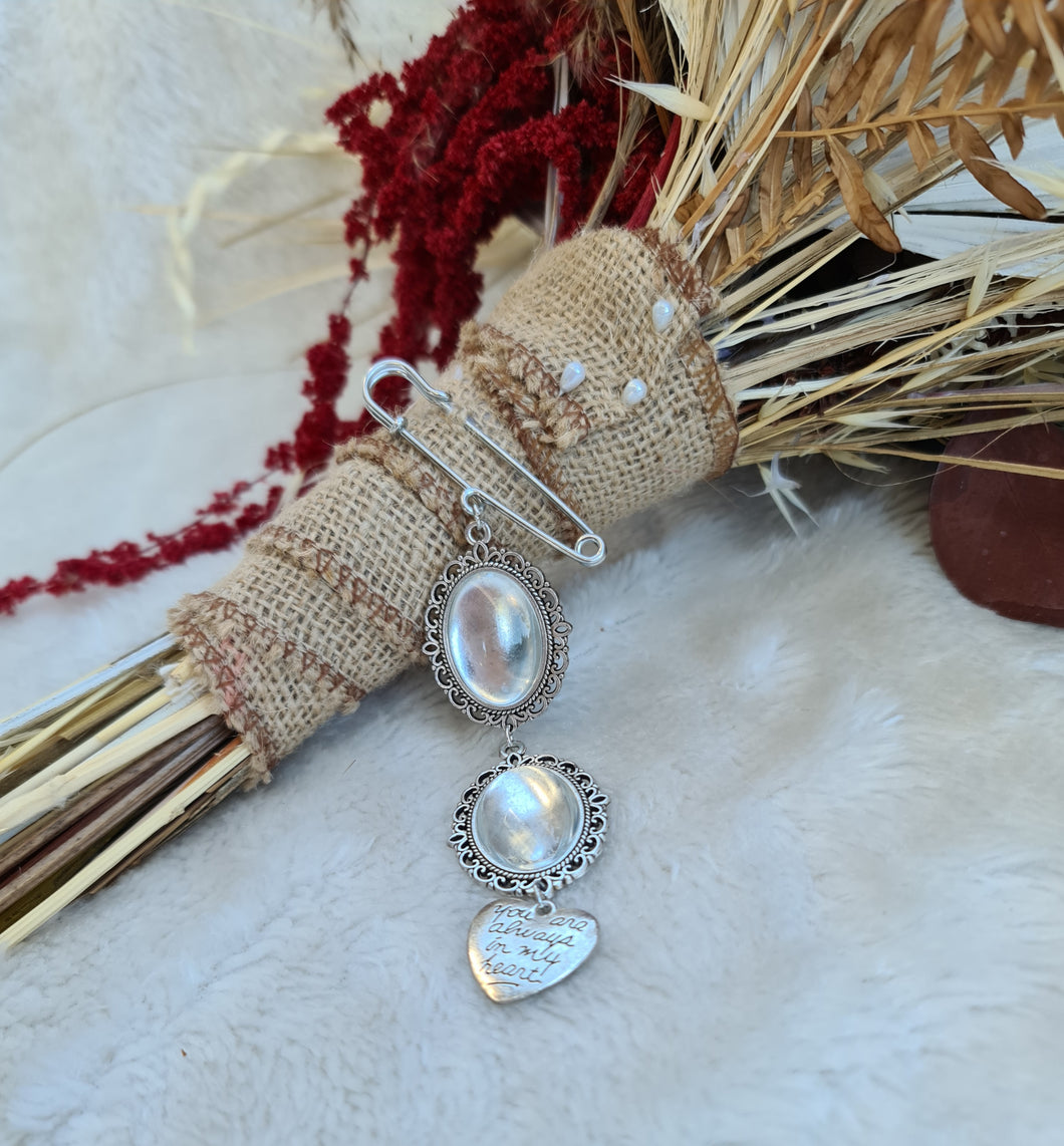 Bridal bouquet photo charm locket, brooch - 2 photos
