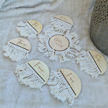 Load image into Gallery viewer, Boho Wooden tassel Baby Milestone Cards
