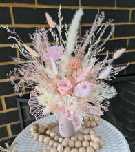 Load image into Gallery viewer, Welcome Baby girl preserved rose arrangement
