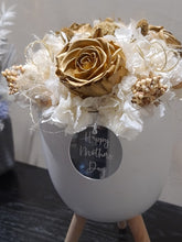 Load image into Gallery viewer, X - Golden everlasting roses in tripod pot
