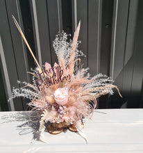 Load image into Gallery viewer, X - Dusty pink birthday flowers on wood slices
