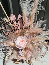Load image into Gallery viewer, X - Dusty pink birthday flowers on wood slices
