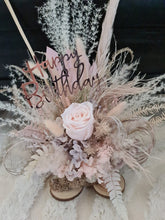 Load image into Gallery viewer, X - Dusty pink birthday flowers on wood slices
