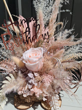 Load image into Gallery viewer, X - Dusty pink birthday flowers on wood slices
