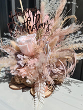 Load image into Gallery viewer, X - Dusty pink birthday flowers on wood slices
