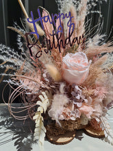 Load image into Gallery viewer, X - Dusty pink birthday flowers on wood slices
