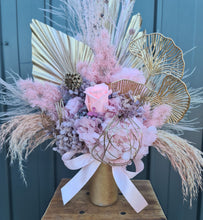 Load image into Gallery viewer, X - Pink, violet &amp; gold everlasting flowers
