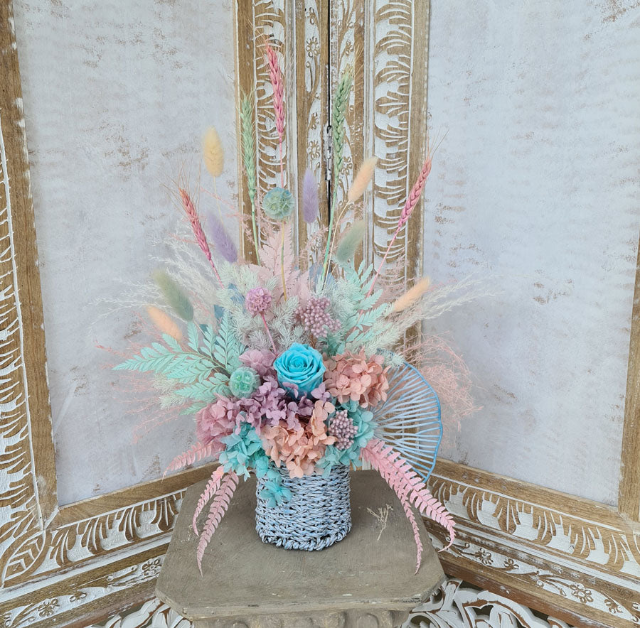 X - Multicoloured everlasting flowers