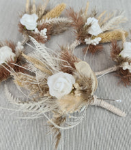 Load image into Gallery viewer, X - Wedding buttonholes brown &amp; neutral
