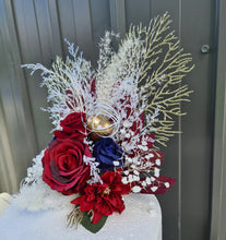 Load image into Gallery viewer, X - Wedding flowers cake topper in burgundy
