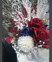 Load image into Gallery viewer, X - Wedding flowers cake topper in burgundy
