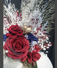 Load image into Gallery viewer, X - Wedding flowers cake topper in burgundy
