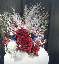 Load image into Gallery viewer, X - Wedding flowers cake topper in burgundy
