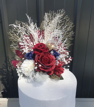 Load image into Gallery viewer, X - Wedding flowers cake topper in burgundy
