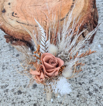 Load image into Gallery viewer, X - Preserved mini rose buttonhole - rustic
