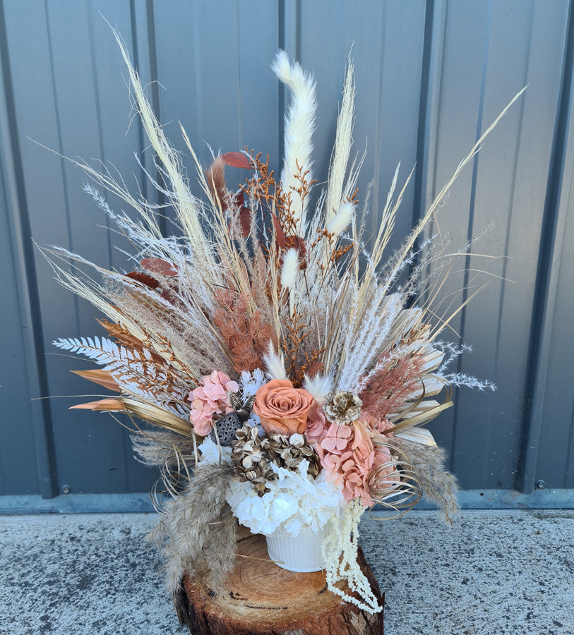 X - Welcome table flowers - rustic